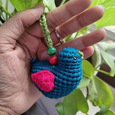 Crochet Bird Key Chain