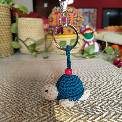 Crochet Turtle Key Chain