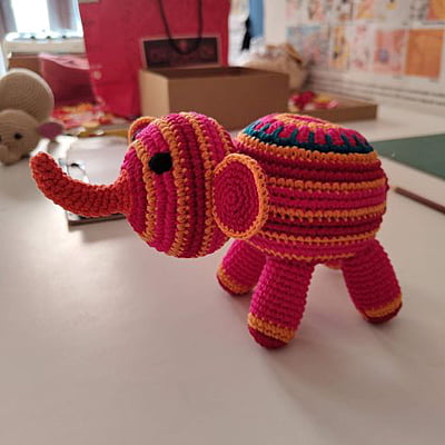 Crochet  Striped Elephant