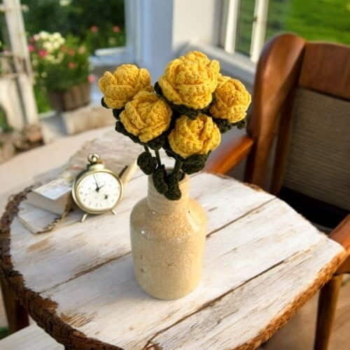 Crochet Small Yellow Rose (Bunch of 6) Crochet Small Yellow Rose (Bunch of 6)