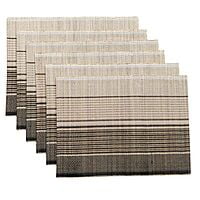 Natural & Black Graded Table Mat (Set of 6)