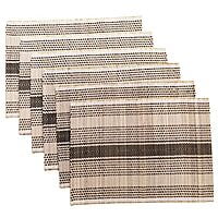 Natural & Black Twill Centre Stripe Table Mat (Set of 6)