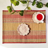 Yellow Base & Red Table Mat (Set of 6)