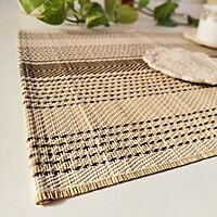 Natural & Black Twill Centre Stripe Table Mat (Set of 6)