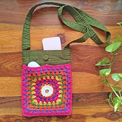 Crochet Granny Square Sling Bag