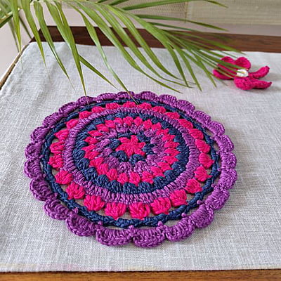 Crochet Multicolour Trivet
