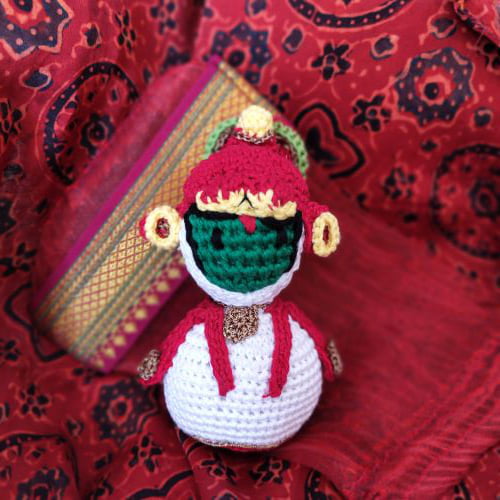Crochet Kathakali Miniature Doll Crochet Kathakali Miniature Doll