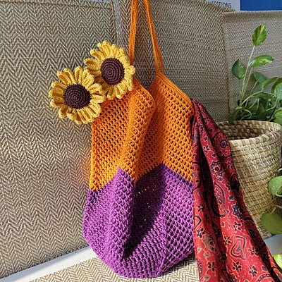 Crochet Ranjna Bag - Purple/ Orange