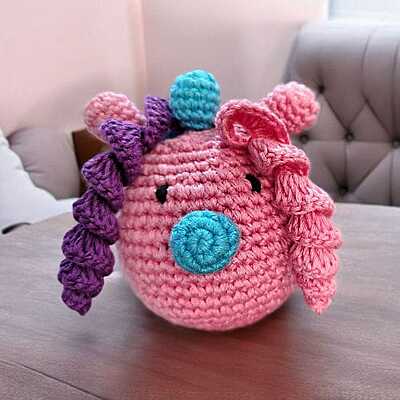 Crochet Unicorn Rattle Ball